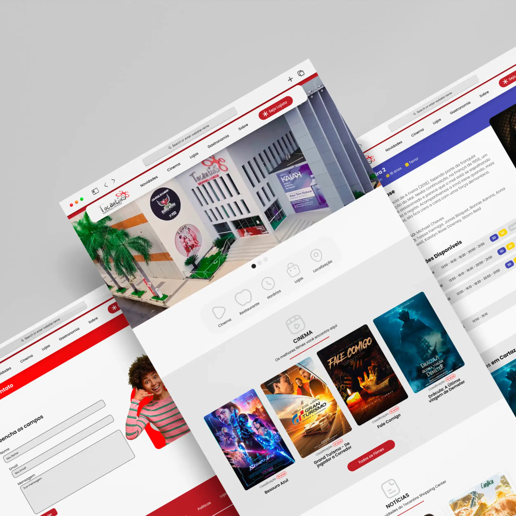 design do site tocantins shopping center